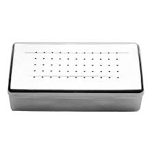 Caixa em aço inox perfurada 20x10x05 com três mantas de silicone
