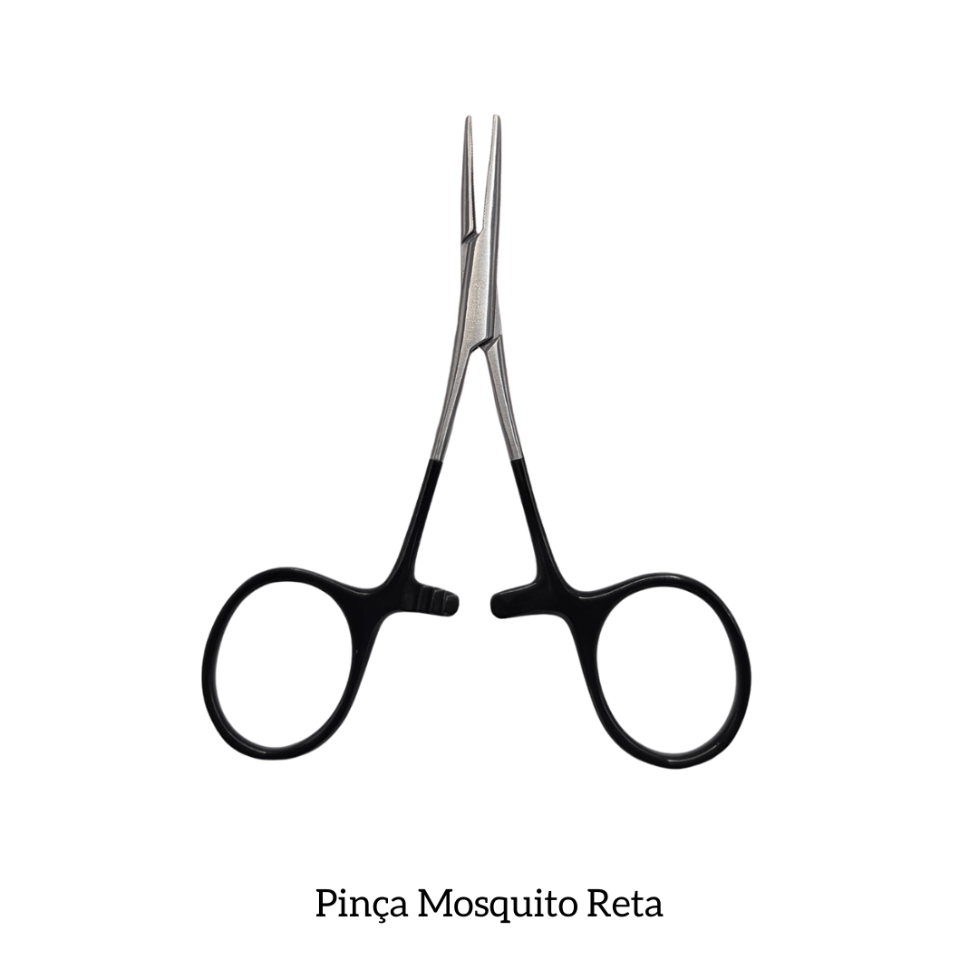 Pinça Mosquito reta acabamento preto
