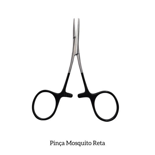 Pinça Mosquito reta acabamento preto