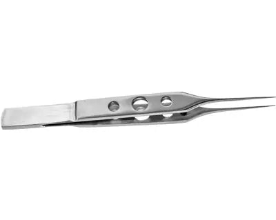 Pinça para cornea 0.12 reta com dente e plataforma