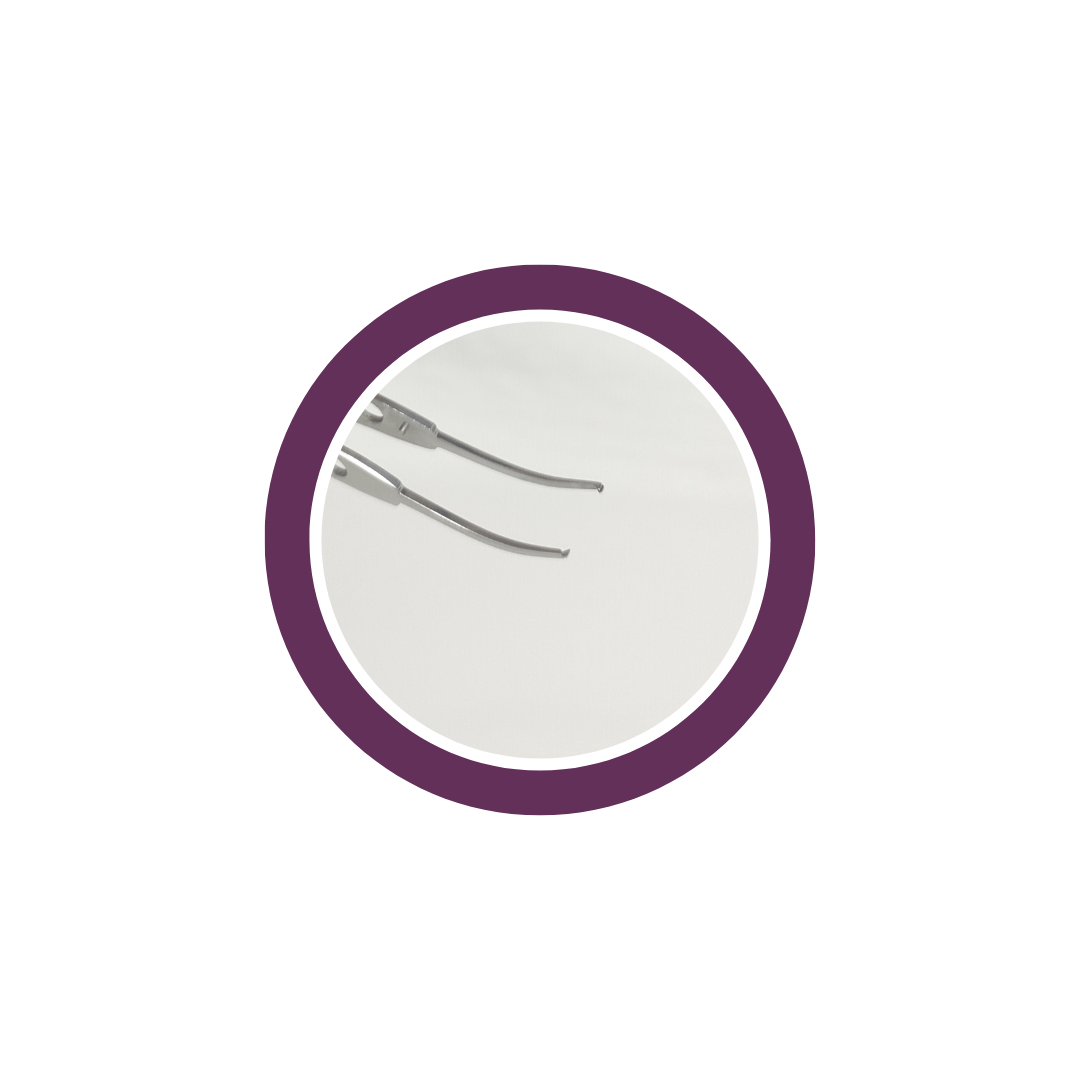 Pinça de reto superior curva com dente forte