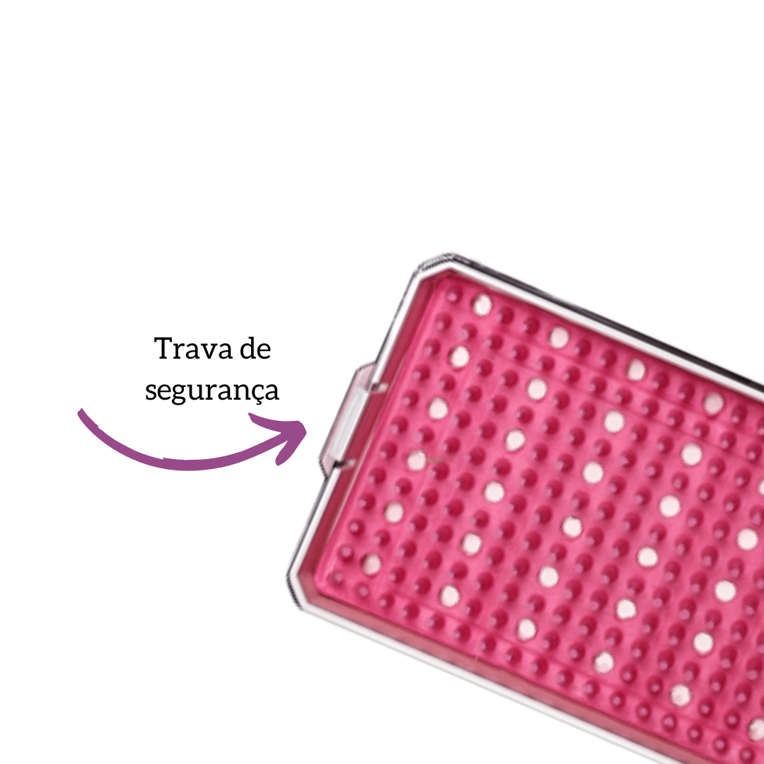 Caixa acrítico com manta rosa 20x10x02