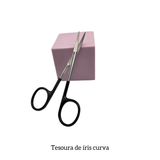 Tesoura de íris curva acabamento preto
