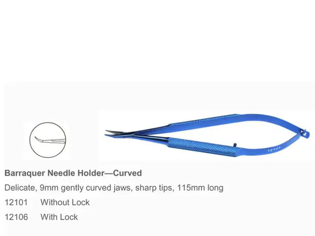 Barraquer Curved Needle Holder