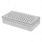 Caixa em aço inox perfurada 20x10x05 com três mantas de silicone