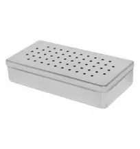 Caixa em aço inox perfurada 20x10x05 com três mantas de silicone