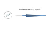 Micro Pinça 23 gauge serrated forceps straight COD. 21507